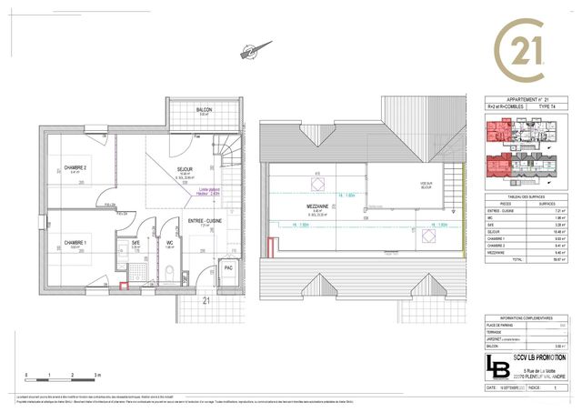 Appartement T4 à vendre - 4 pièces - 59.67 m2 - PLENEUF VAL ANDRE - 22 - BRETAGNE - Century 21 Coeur De Penthièvre