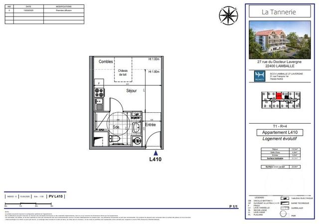 Appartement Studio à vendre - 1 pièce - 20.5 m2 - LAMBALLE - 22 - BRETAGNE - Century 21 Coeur De Penthièvre
