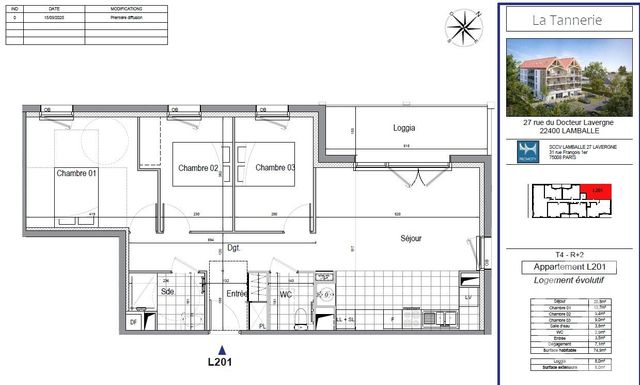 Appartement à vendre - 4 pièces - 74.9 m2 - LAMBALLE - 22 - BRETAGNE - Century 21 Coeur De Penthièvre