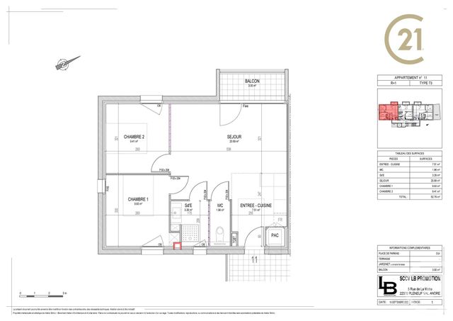 Appartement T3 à vendre - 3 pièces - 52.79 m2 - PLENEUF VAL ANDRE - 22 - BRETAGNE - Century 21 Coeur De Penthièvre